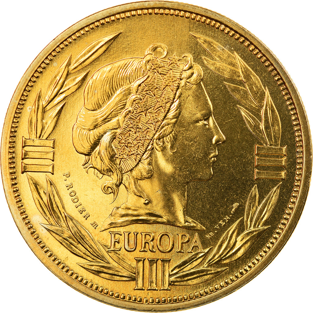 France, Medal, Ecu Europa, Marianne, 1994, Rodier, MS(64), Gilt Bronze
