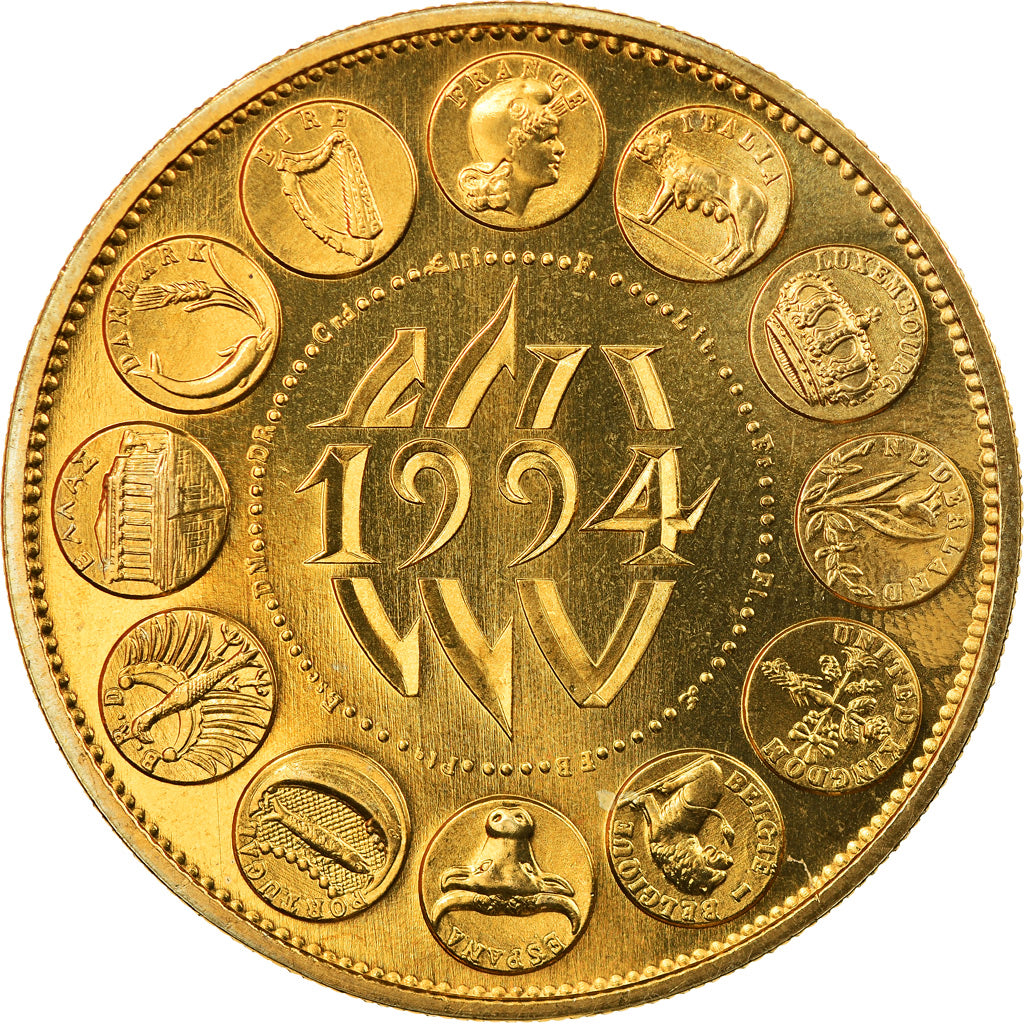 France, Medal, Ecu Europa, Marianne, 1994, Rodier, MS(63), Gilt Bronze