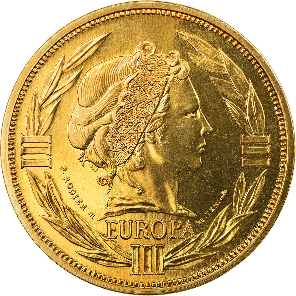 France, Medal, Ecu Europa, Marianne, 1994, Rodier, MS(63), Gilt Bronze