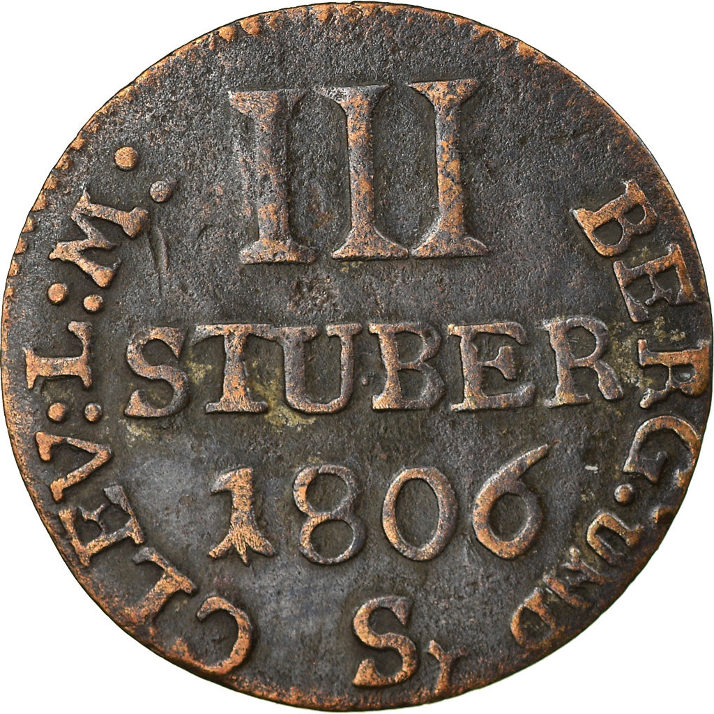 Coin, German States, BERG, Joachim Murat, 3 Stüber, 1806, D, EF(40-45), Silver