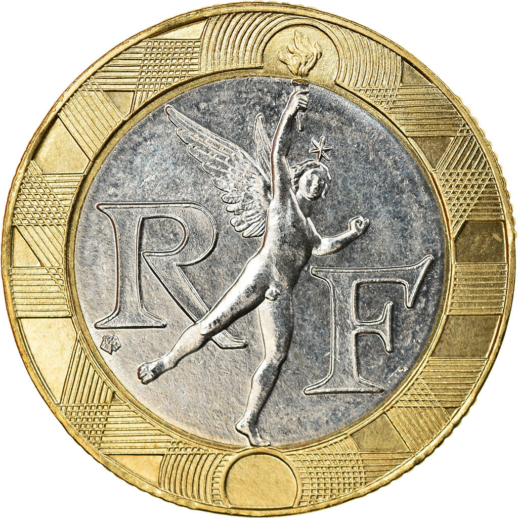Coin, France, Génie, 10 Francs, 1992, Medal alignment, MS(64), Bi-Metallic