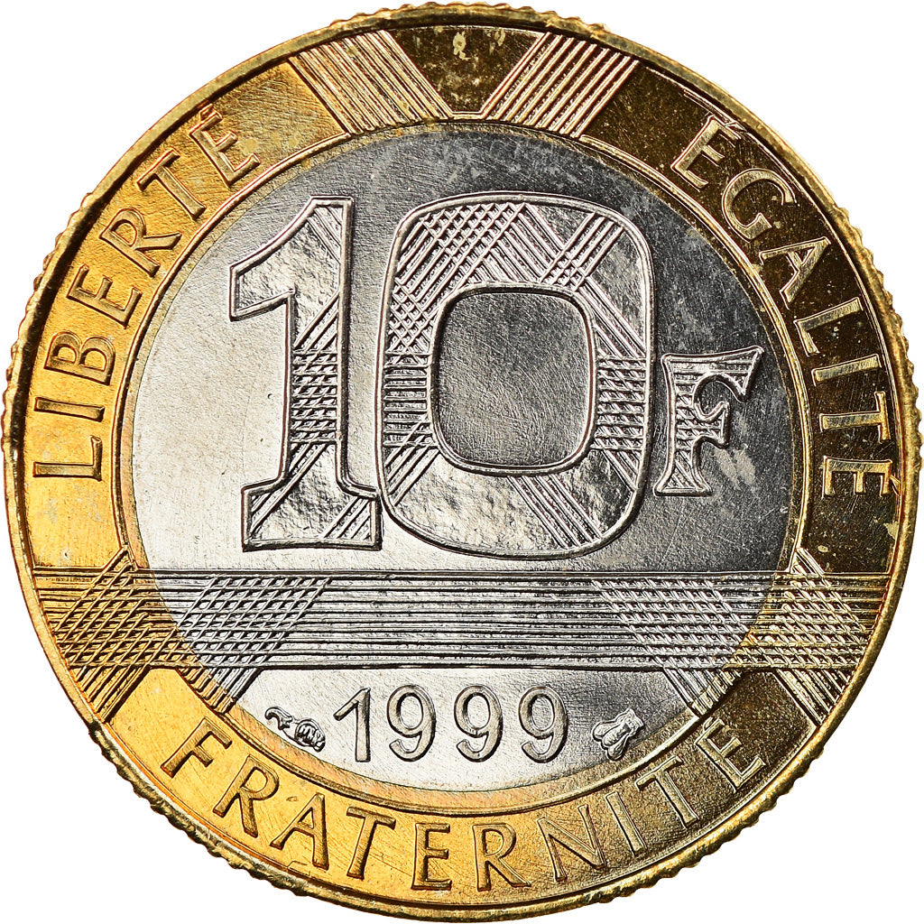Munten, Frankrijk, Génie, 10 Francs, 1999, Paris, BU, UNC, Aluminum-Bronze