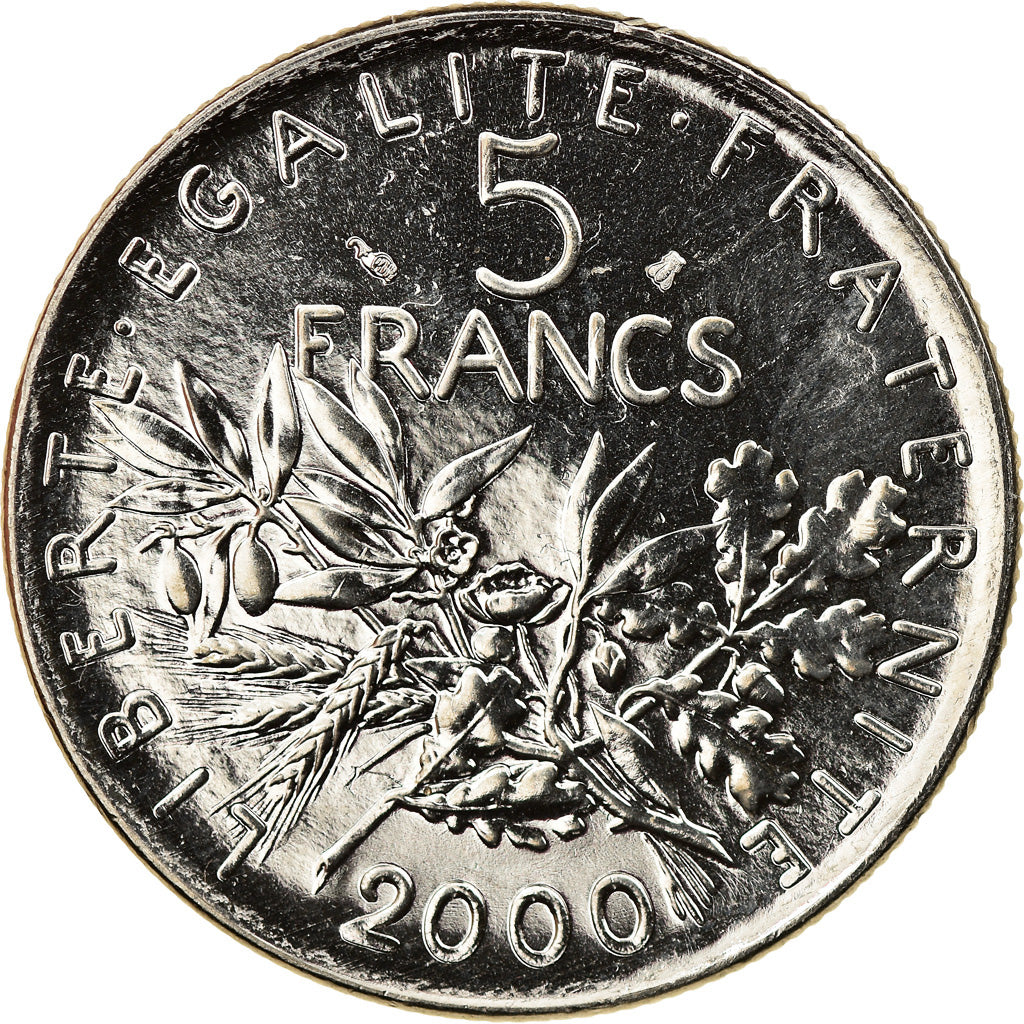 Coin, France, Semeuse, 5 Francs, 2000, Paris, BU, MS(64), Nickel Clad