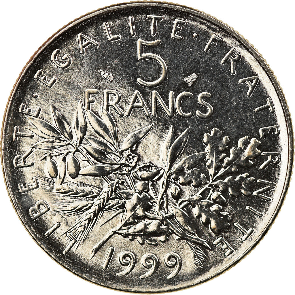Coin, France, Semeuse, 5 Francs, 1999, Paris, BU, MS(64), Nickel Clad