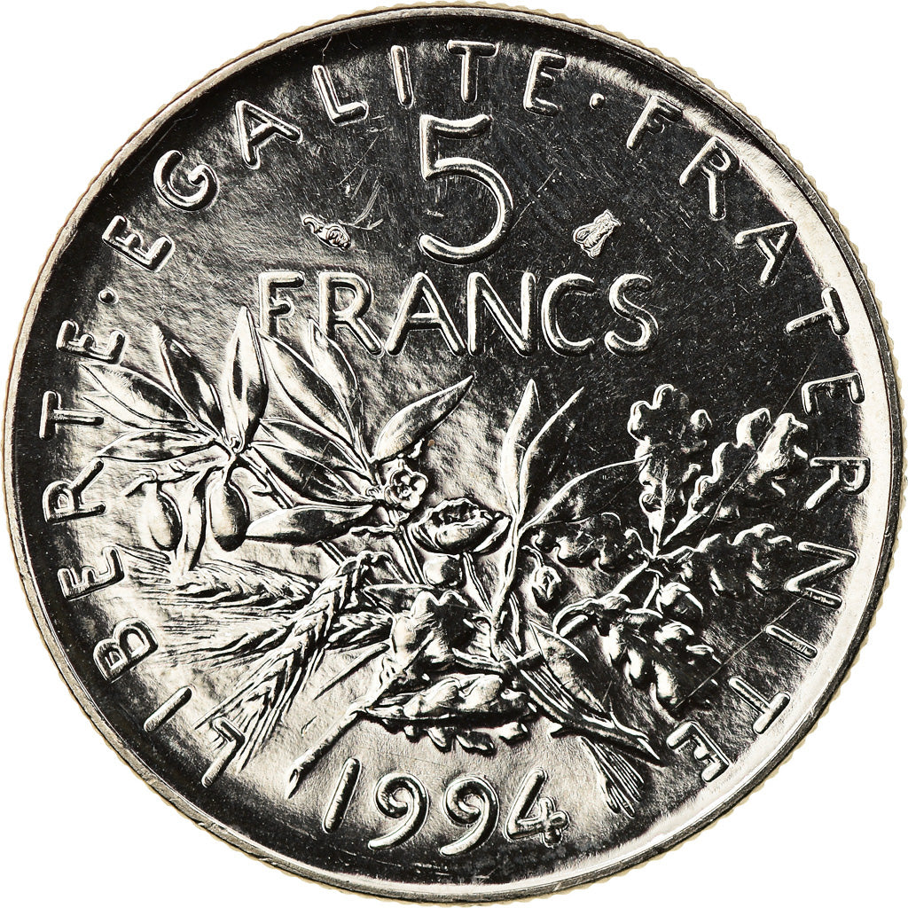Coin, France, Semeuse, 5 Francs, 1994, Paris, BU, MS(64), Nickel Clad