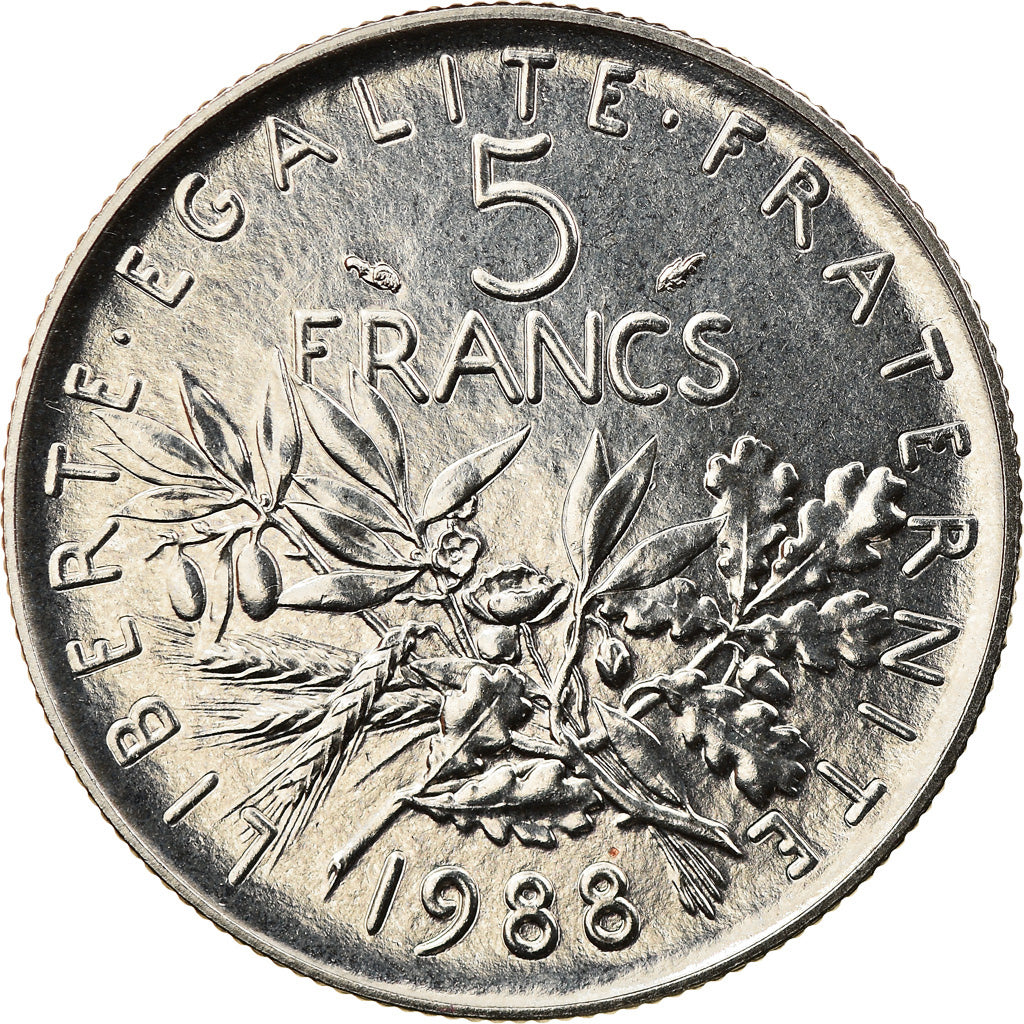 Monnaie, France, Semeuse, 5 Francs, 1988, Paris, BU, SPL+, Nickel Clad
