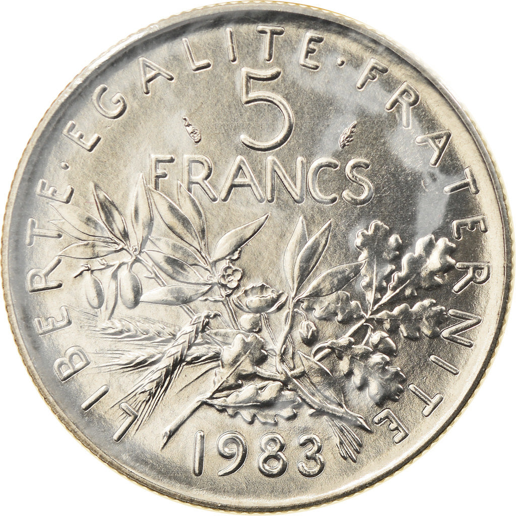 Coin, France, Semeuse, 5 Francs, 1983, Paris, BU, MS(65-70), Nickel Clad