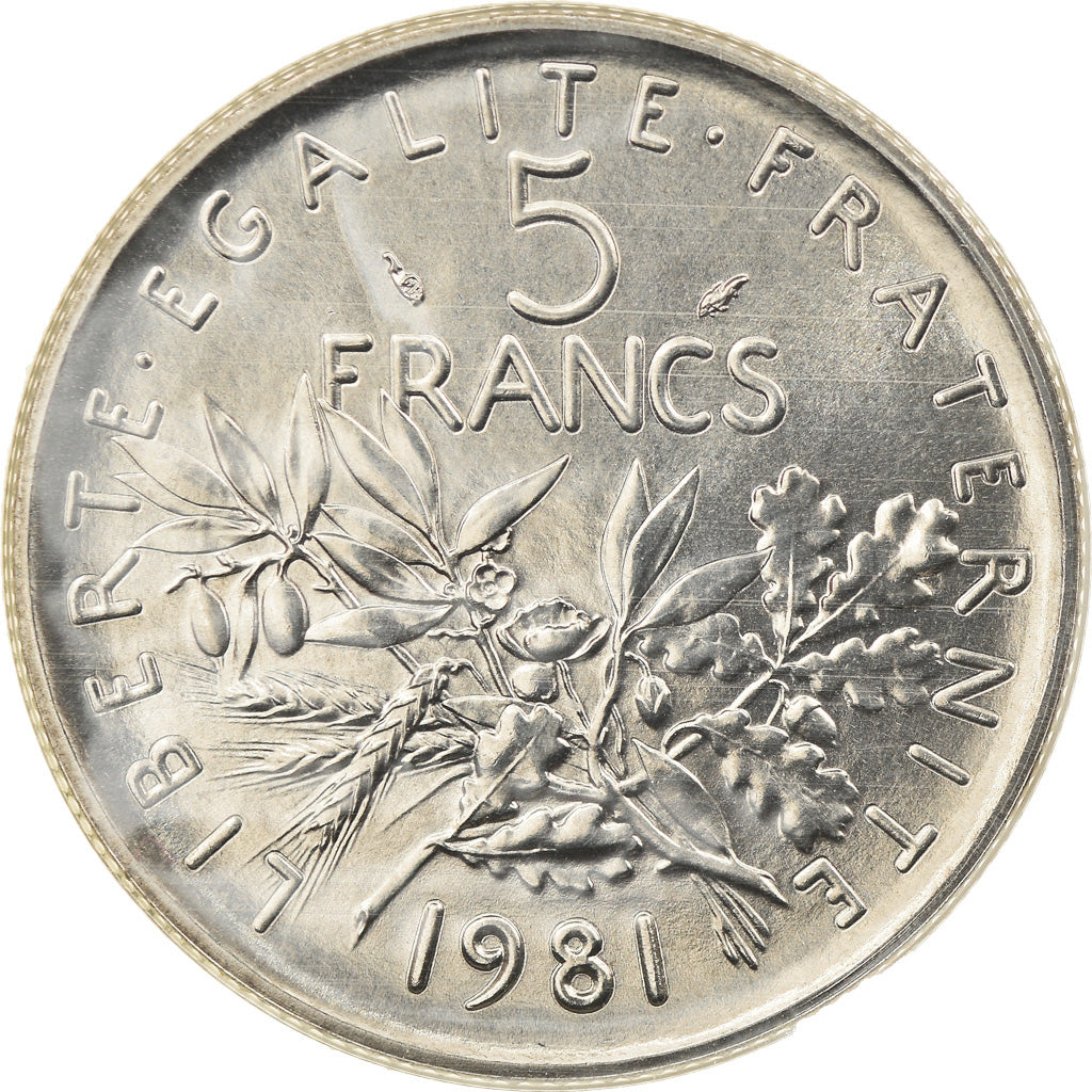 Coin, France, Semeuse, 5 Francs, 1981, Paris, BU, MS(65-70), Nickel Clad