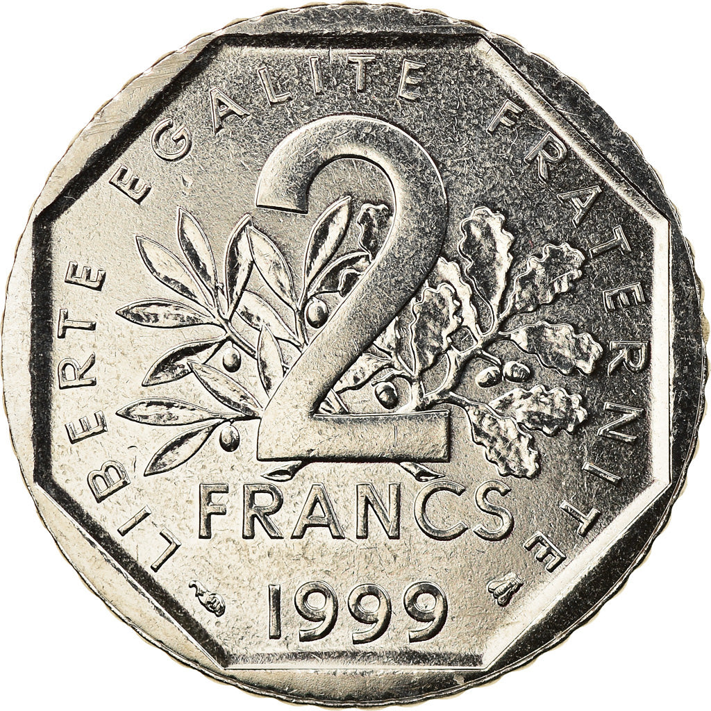 Coin, France, Semeuse, 2 Francs, 1999, Paris, MS(63), Nickel, KM:942.1