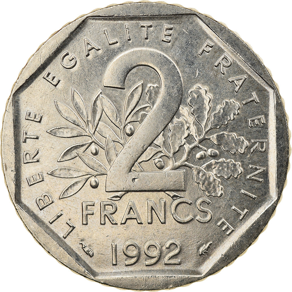 Monnaie, France, Semeuse, 2 Francs, 1992, SUP+, Nickel, Gadoury:547, KM:942.1
