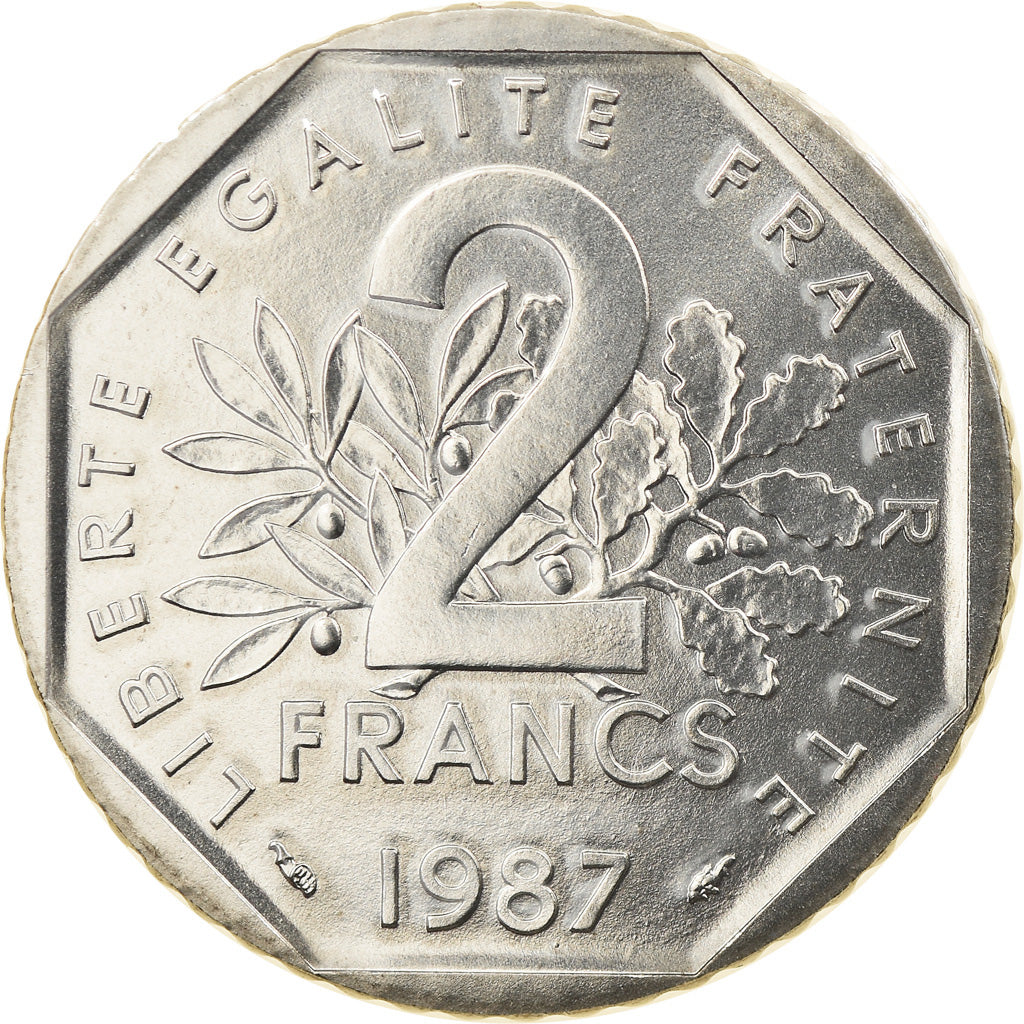 Coin, France, Semeuse, 2 Francs, 1987, Paris, BU, MS(65-70), Nickel, KM:942.1