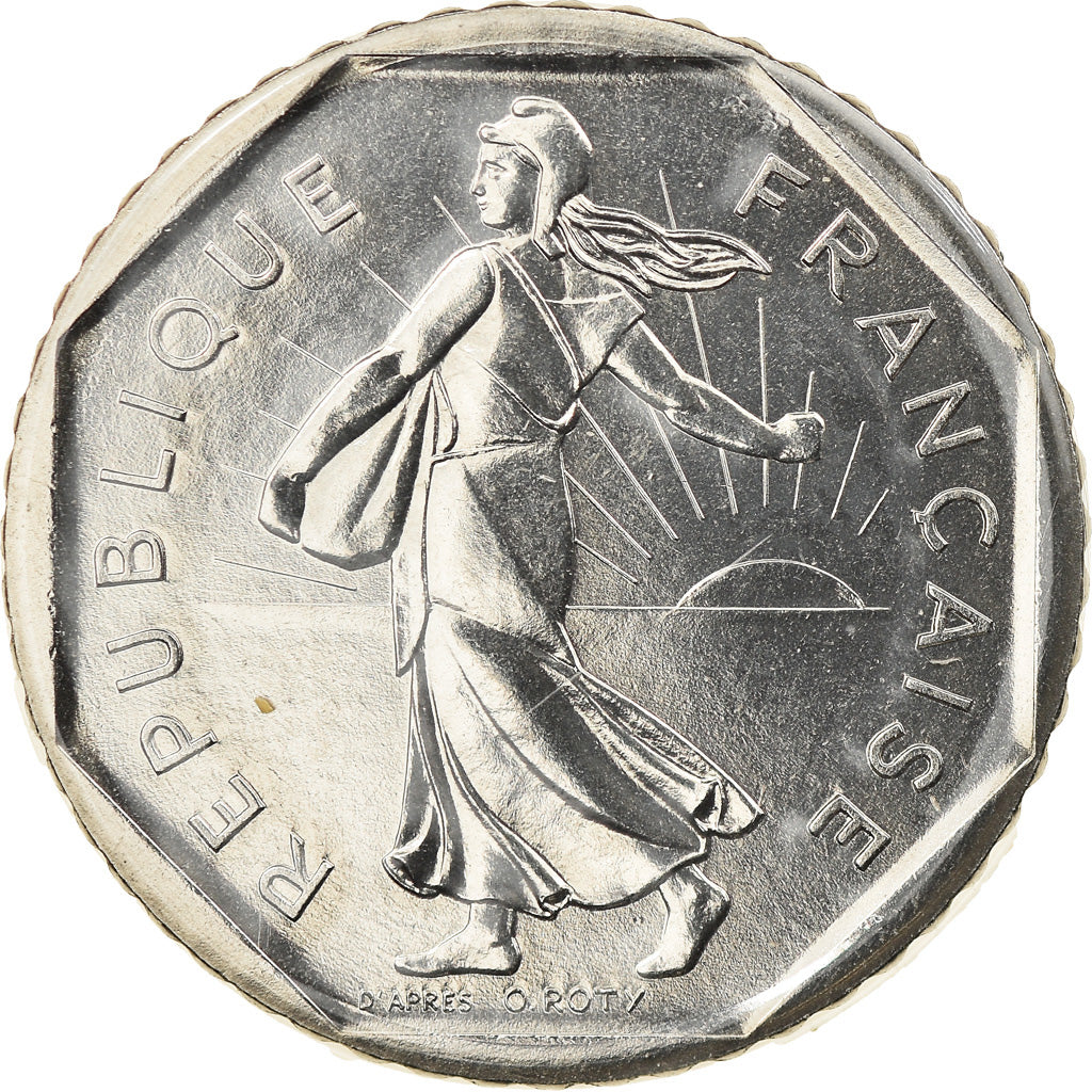 Moeda, França, Semeuse, 2 Francs, 1982, Paris, FDC, MS(65-70), Níquel