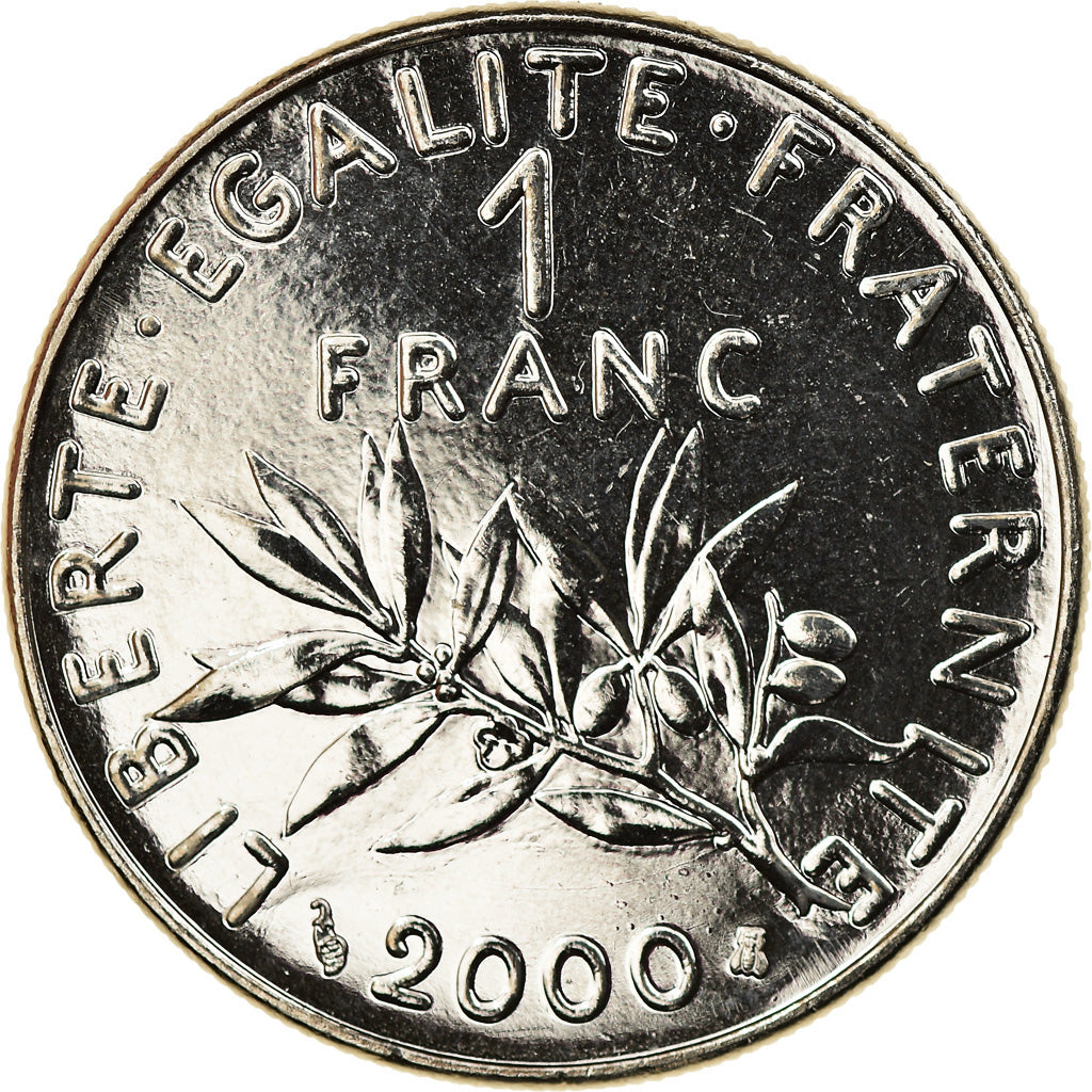 Coin, France, Semeuse, Franc, 2000, Paris, MS(64), Nickel, KM:925.2, Gadoury:474