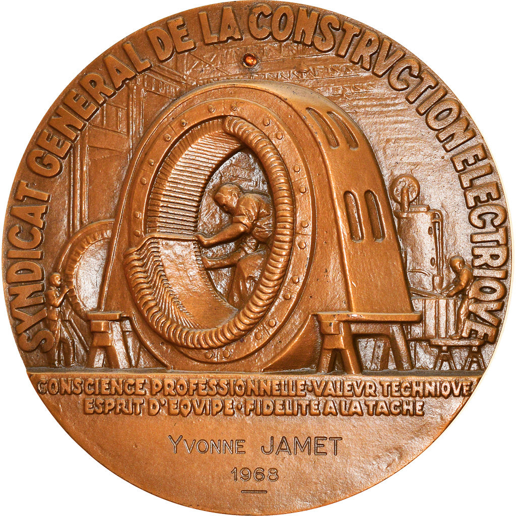 France, Medal, Art Déco, Syndicat Général de la Construction Electrique