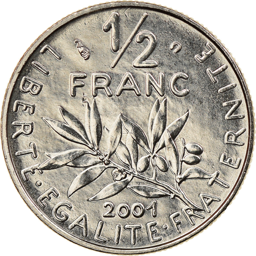 Monnaie, France, Semeuse, 1/2 Franc, 2001, BU, FDC, Nickel, Gadoury:429
