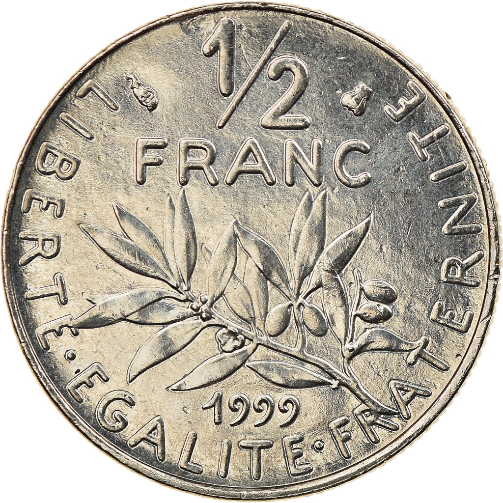Coin, France, Semeuse, 1/2 Franc, 1999, Paris, MS(65-70), Nickel, KM:931.1