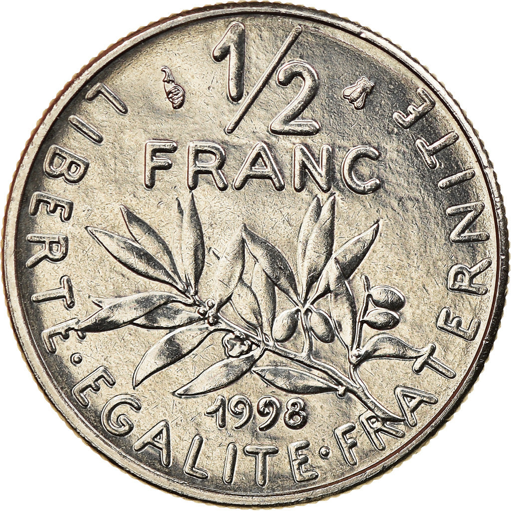 Monnaie, France, Semeuse, 1/2 Franc, 1998, Paris, SPL+, Nickel, Gadoury:429