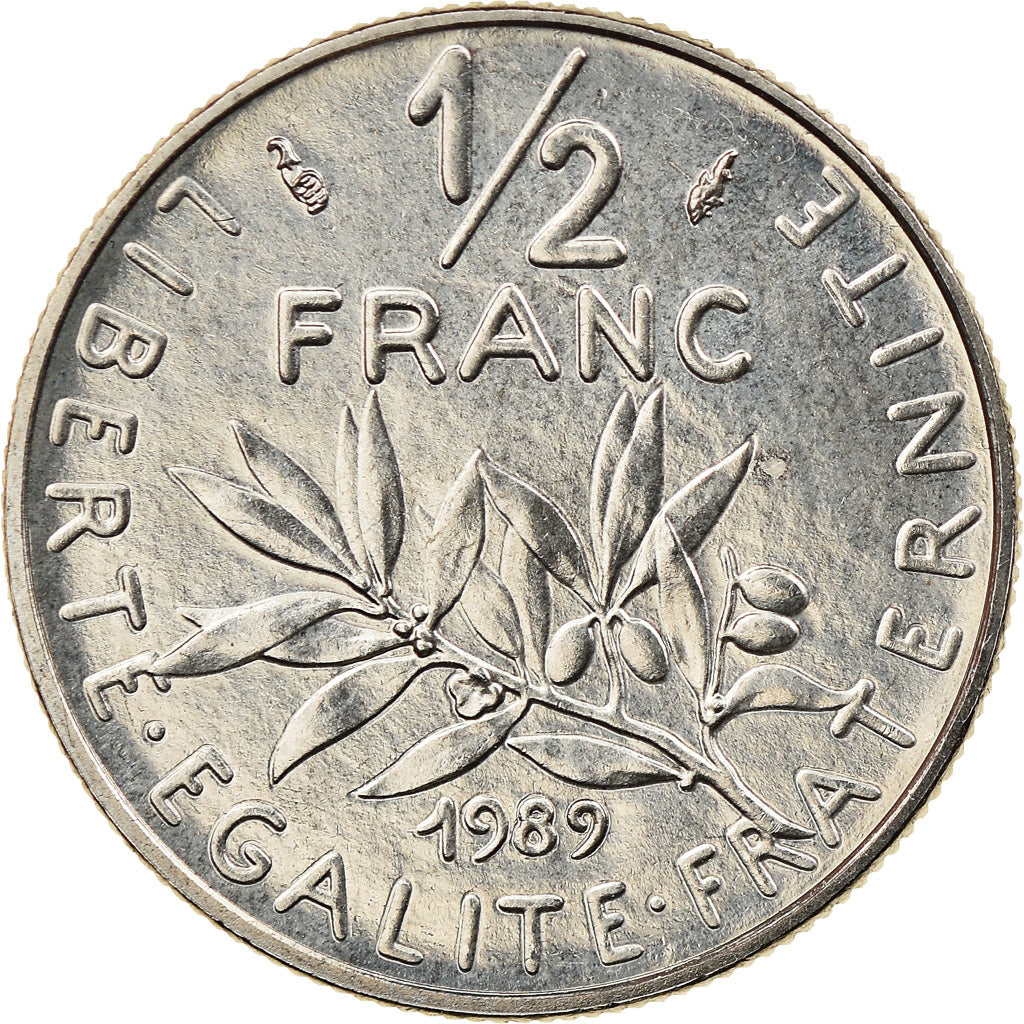 Coin, France, Semeuse, 1/2 Franc, 1989, Paris, MS(64), Nickel, KM:931.1