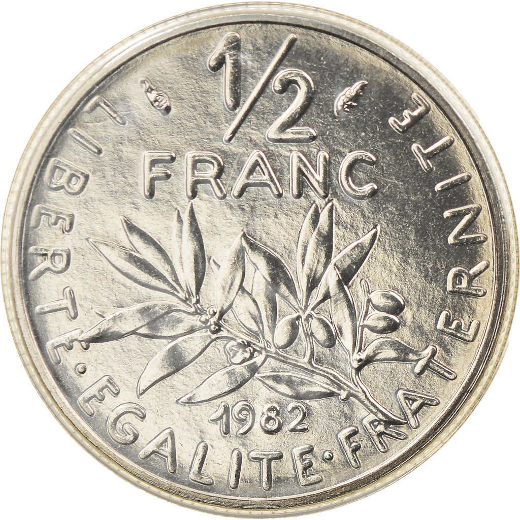 Moneta, Francia, Semeuse, 1/2 Franc, 1982, Paris, FDC, FDC, Nichel, KM:931.1