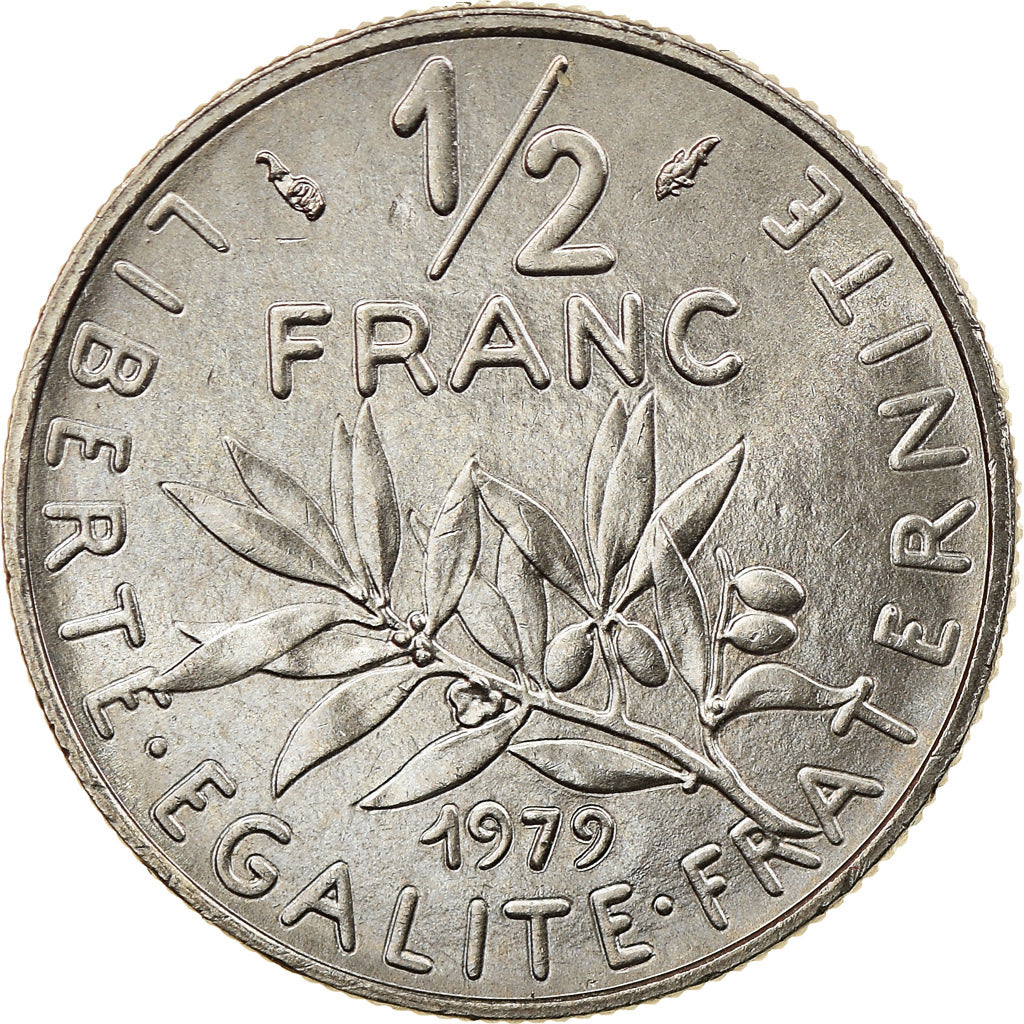 Moneta, Francia, Semeuse, 1/2 Franc, 1979, Paris, SPL+, Nichel, KM:931.1