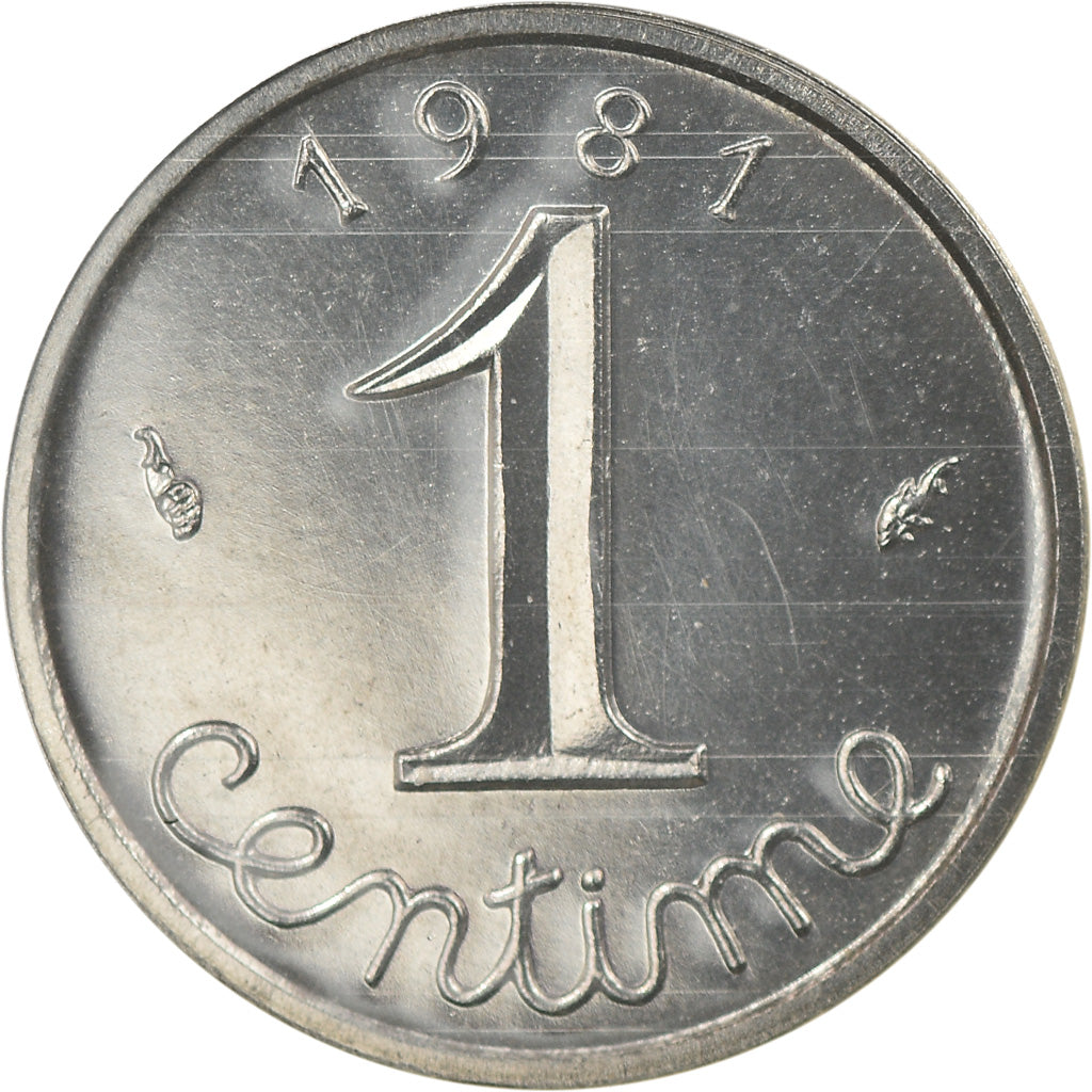 Moeda, França, Épi, Centime, 1981, Paris, MS(65-70), Aço Inoxidável, KM:928