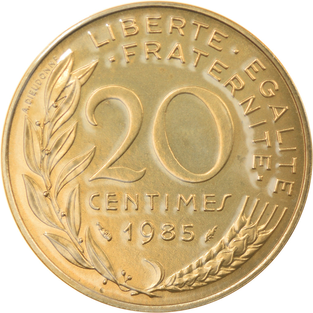 Moneta, Francia, Marianne, 20 Centimes, 1985, Paris, FDC, Alluminio-bronzo