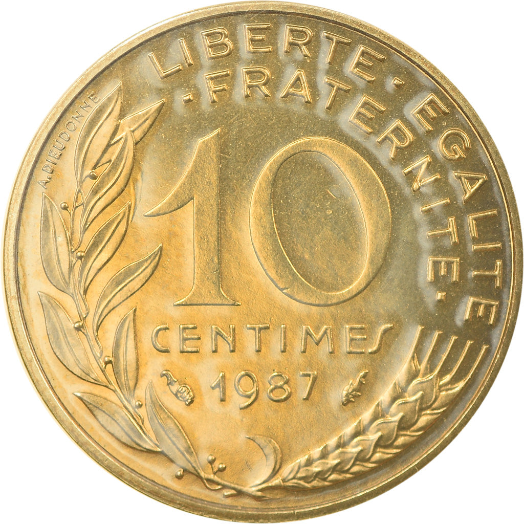 Coin, France, Marianne, 10 Centimes, 1987, Paris, MS(65-70), Aluminum-Bronze