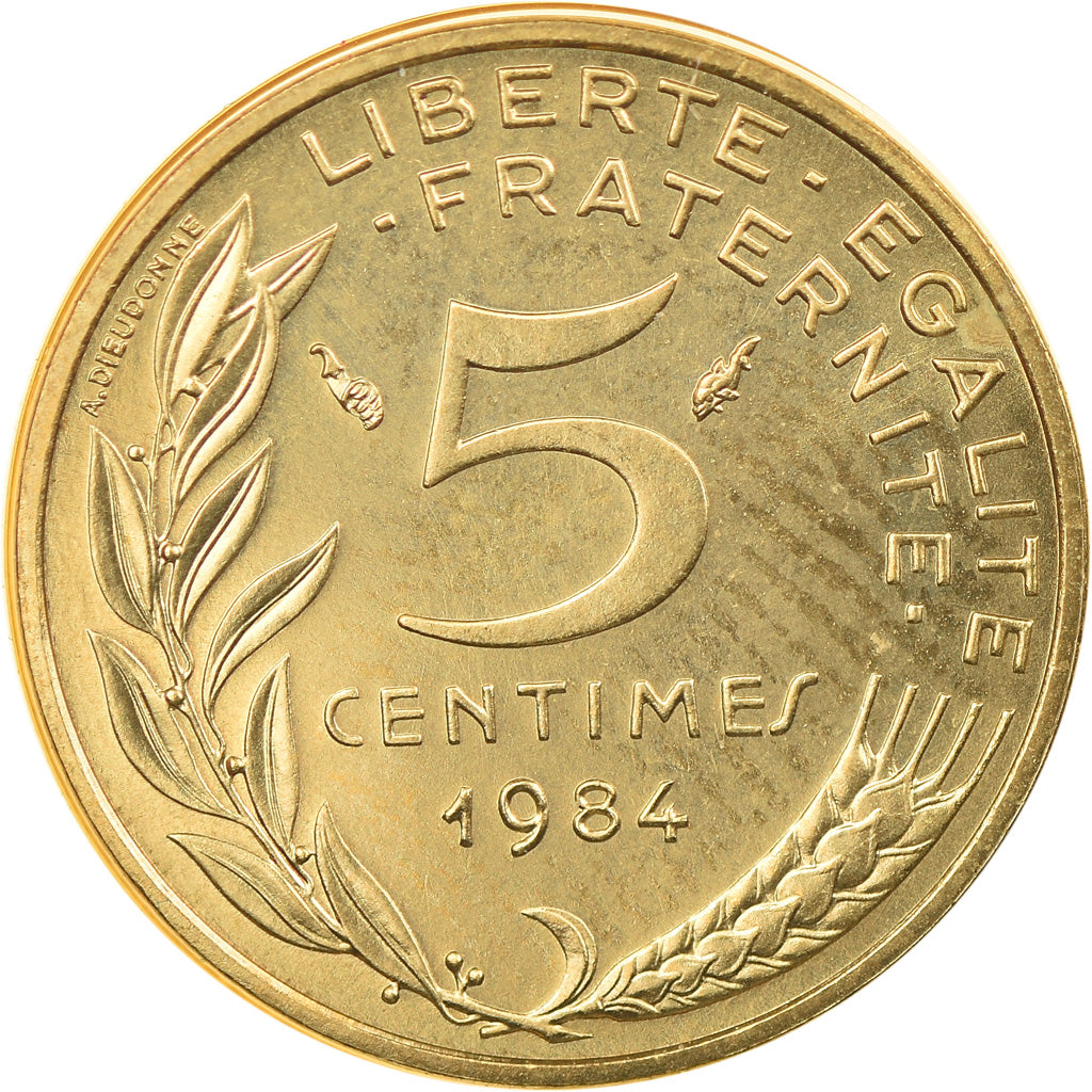 Coin, France, Marianne, 5 Centimes, 1984, Paris, MS(65-70), Aluminum-Bronze