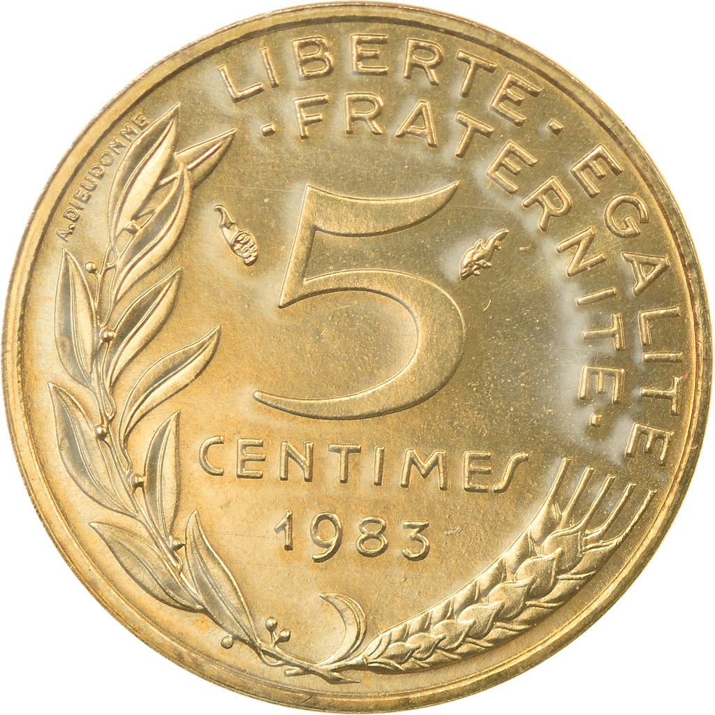 Coin, France, Marianne, 5 Centimes, 1983, Paris, MS(65-70), Aluminum-Bronze