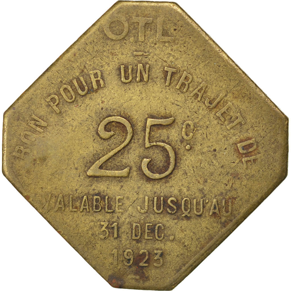 Lyon, O.T.L, 25 Centimes 1923, Elie O15.7