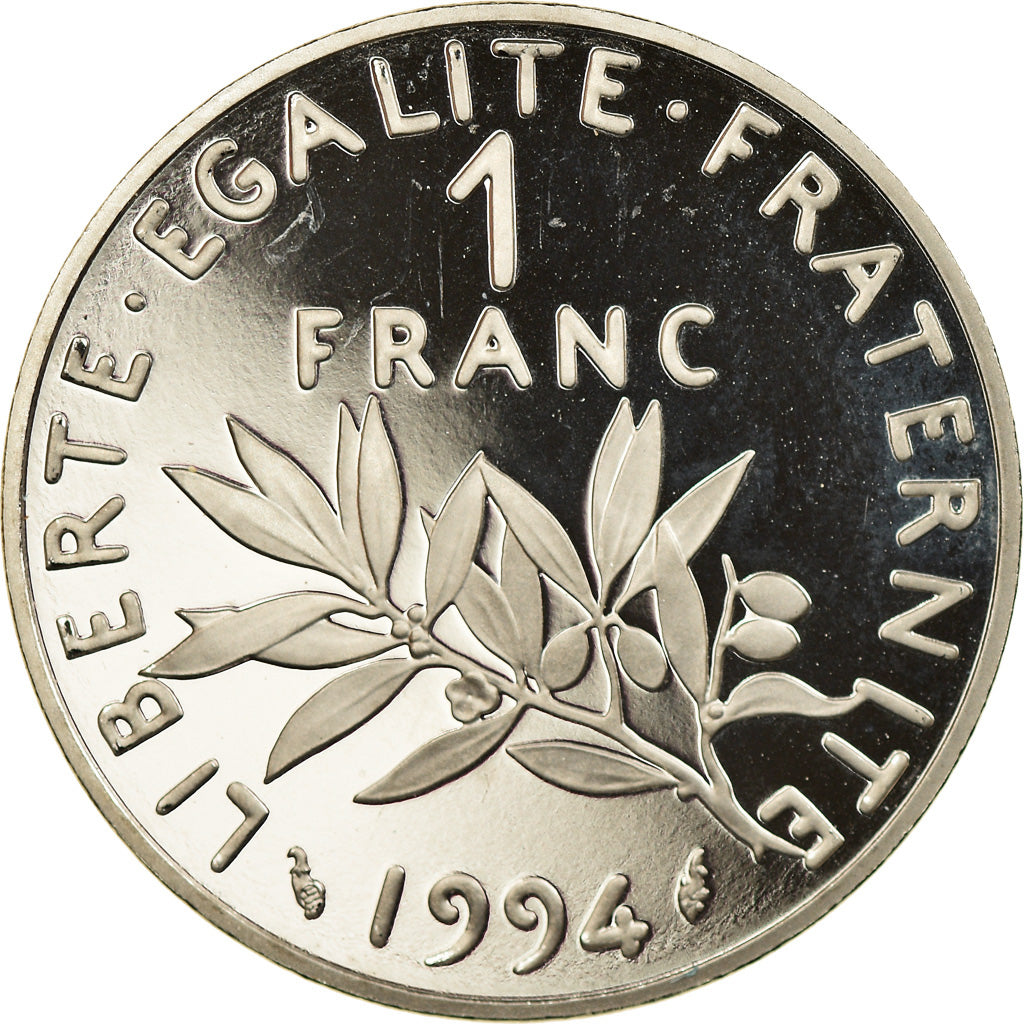 Moneta, Francja, Semeuse, Franc, 1994, Paris, Proof, MS(64), Nikiel, KM:925.2