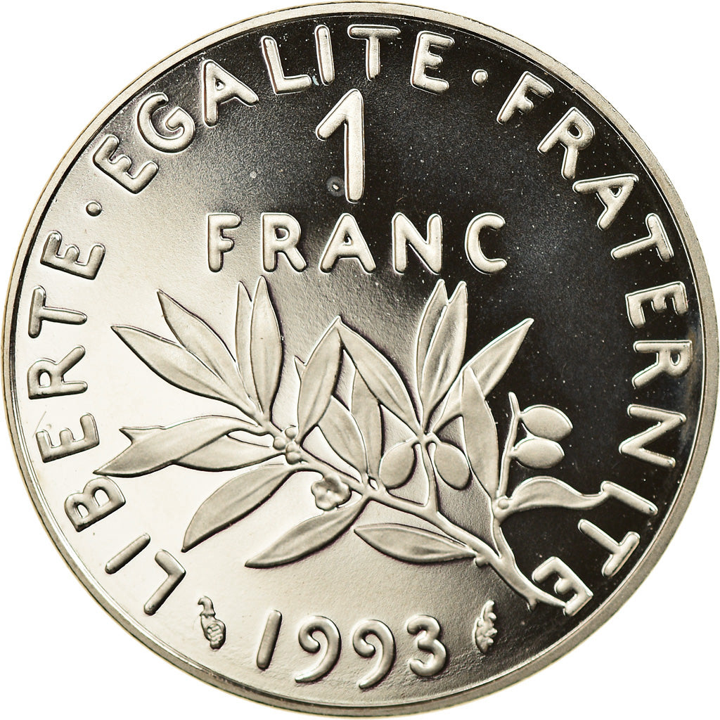 Coin, France, Semeuse, Franc, 1993, Proof, MS(64), Nickel, KM:925.2