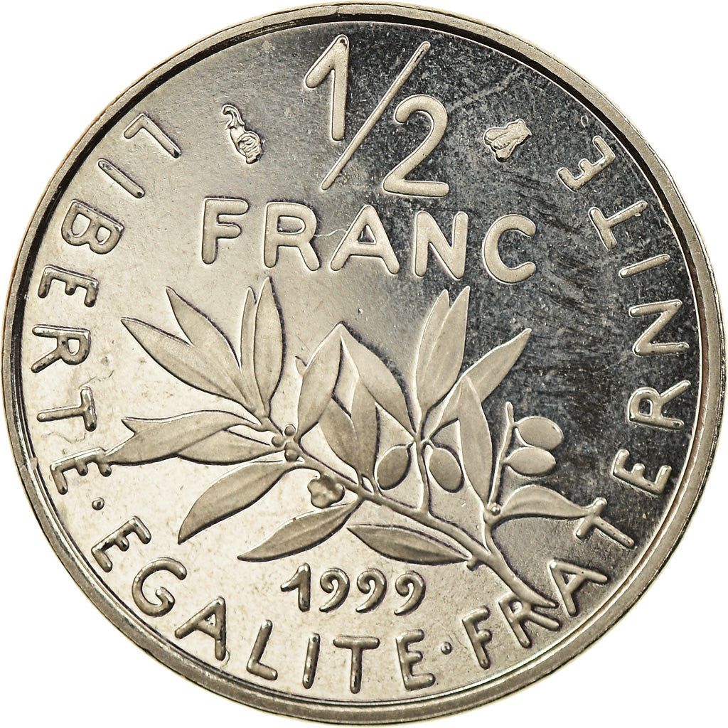 Münze, Frankreich, Semeuse, 1/2 Franc, 1999, Proof, UNZ+, Nickel, KM:931.2