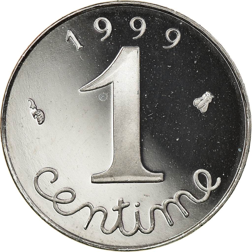 Moeda, França, Épi, Centime, 1999, Paris, Proof, MS(64), Aço Inoxidável
