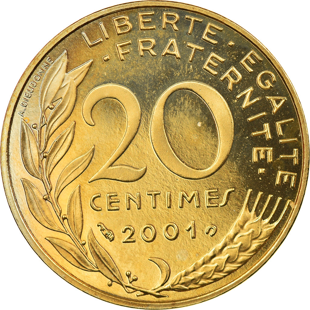 Coin, France, Marianne, 20 Centimes, 2001, Paris, Proof, MS(64)