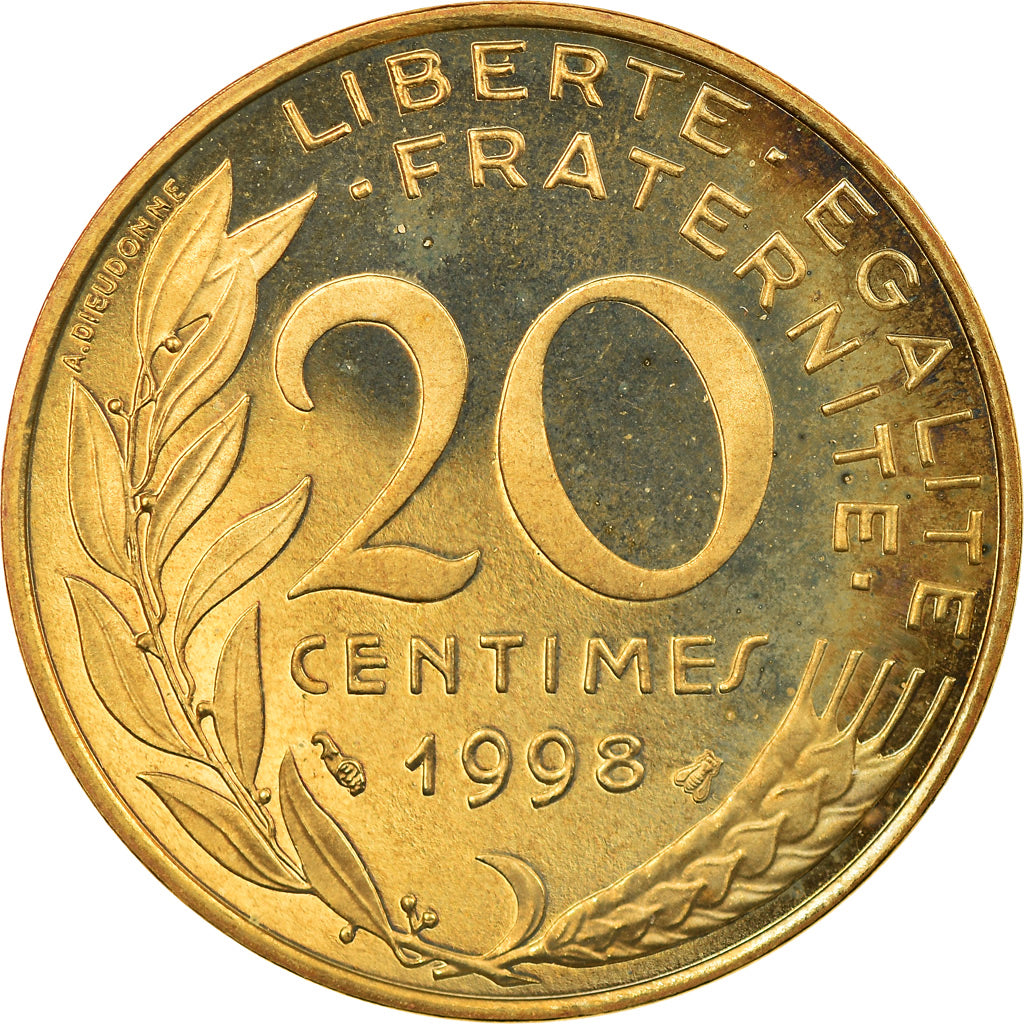 Moneta, Francia, Marianne, 20 Centimes, 1998, Paris, Proof, SPL+