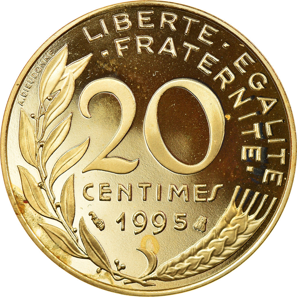 Coin, France, Marianne, 20 Centimes, 1995, Paris, Proof, MS(64)