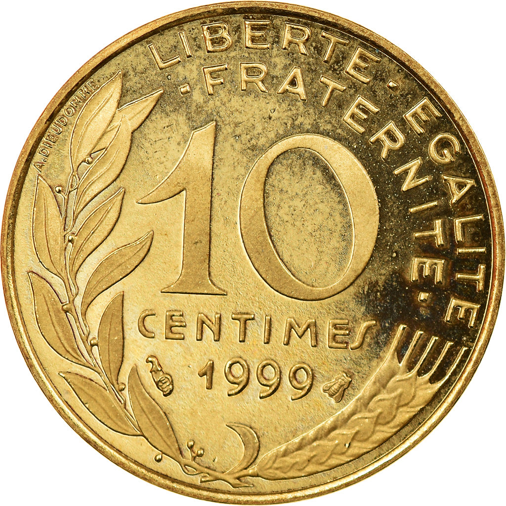 Munten, Frankrijk, Marianne, 10 Centimes, 1999, Paris, Proof, UNC