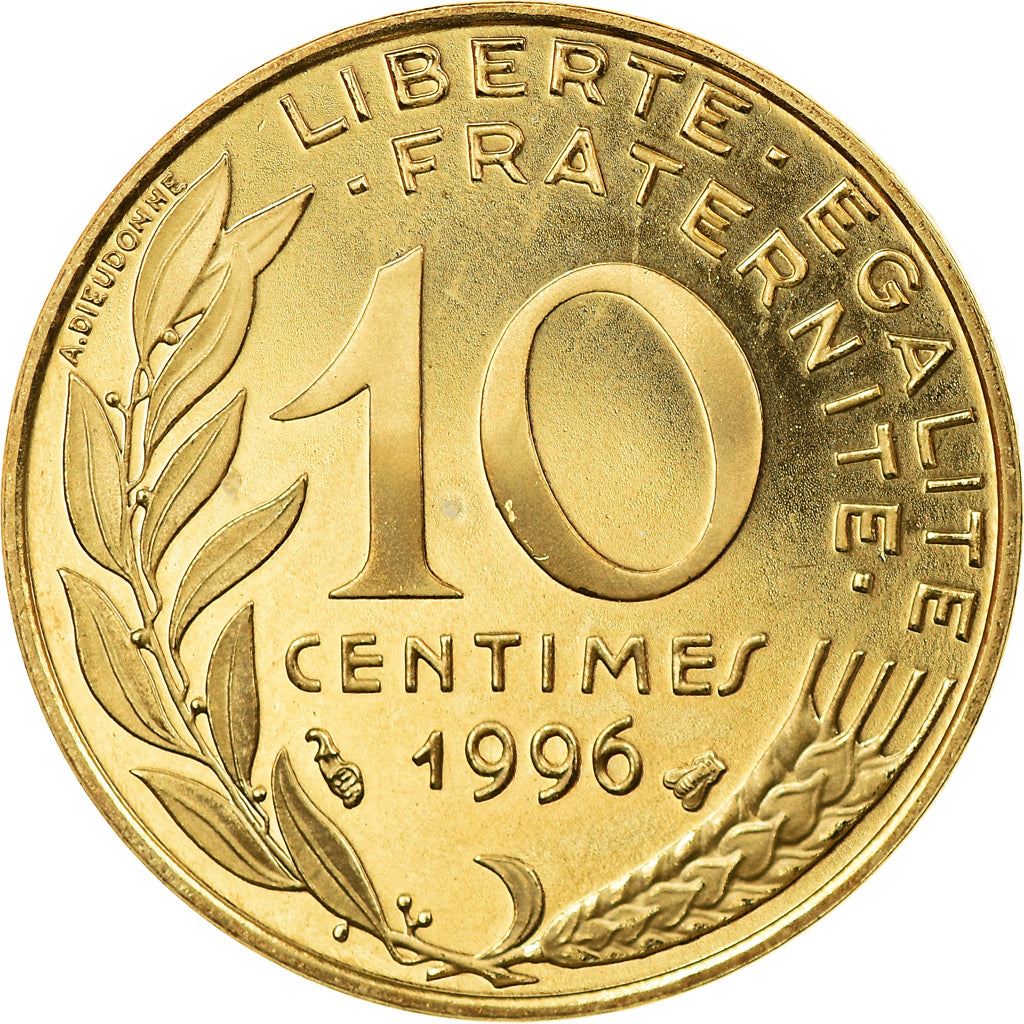 Moneda, Francia, Marianne, 10 Centimes, 1996, Paris, Proof, SC+, Aluminio -