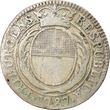 Münze, SWISS CANTONS, FREIBURG, 7 Kreuzer, 1/8 Gulden, 1787, S+, Silber, KM:58