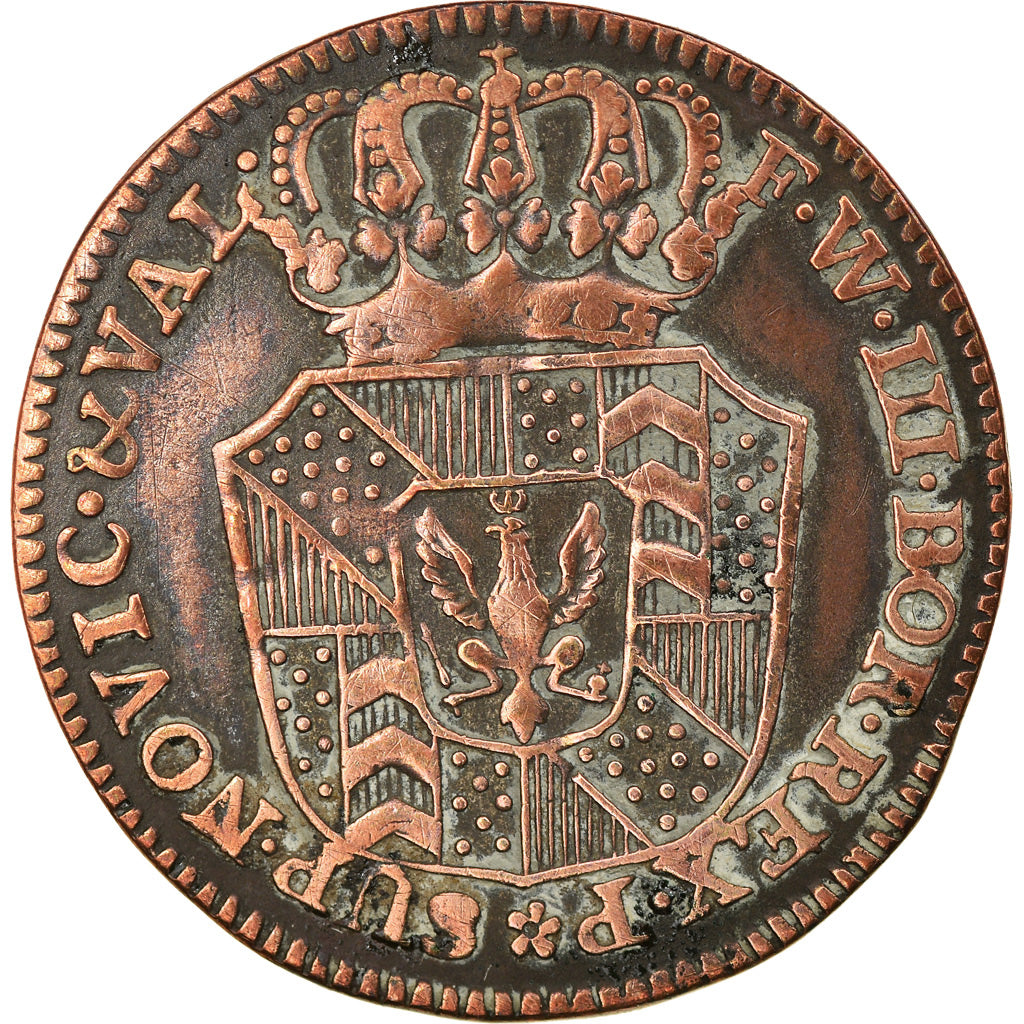 Moneta, CANTONI SVIZZERI, NEUCHATEL, 1/2 Batzen, 1800, Neuenburg, BB, Biglione