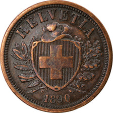 Moneta, Svizzera, 2 Rappen, 1890, Bern, BB+, Bronzo, KM:4.1