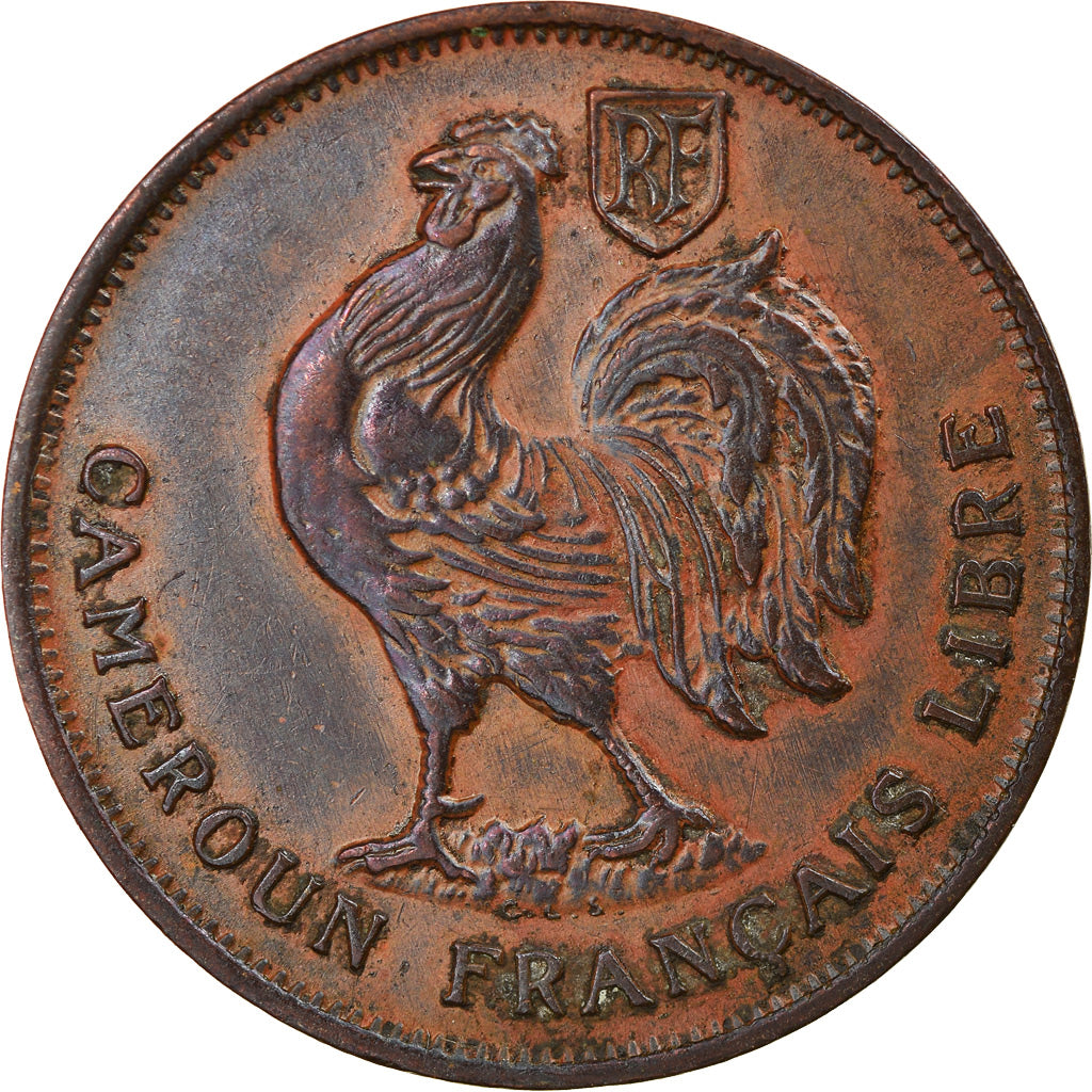 Coin, Cameroon, Franc, 1943, Pretoria, EF(40-45), Bronze, KM:5, Lecompte:16