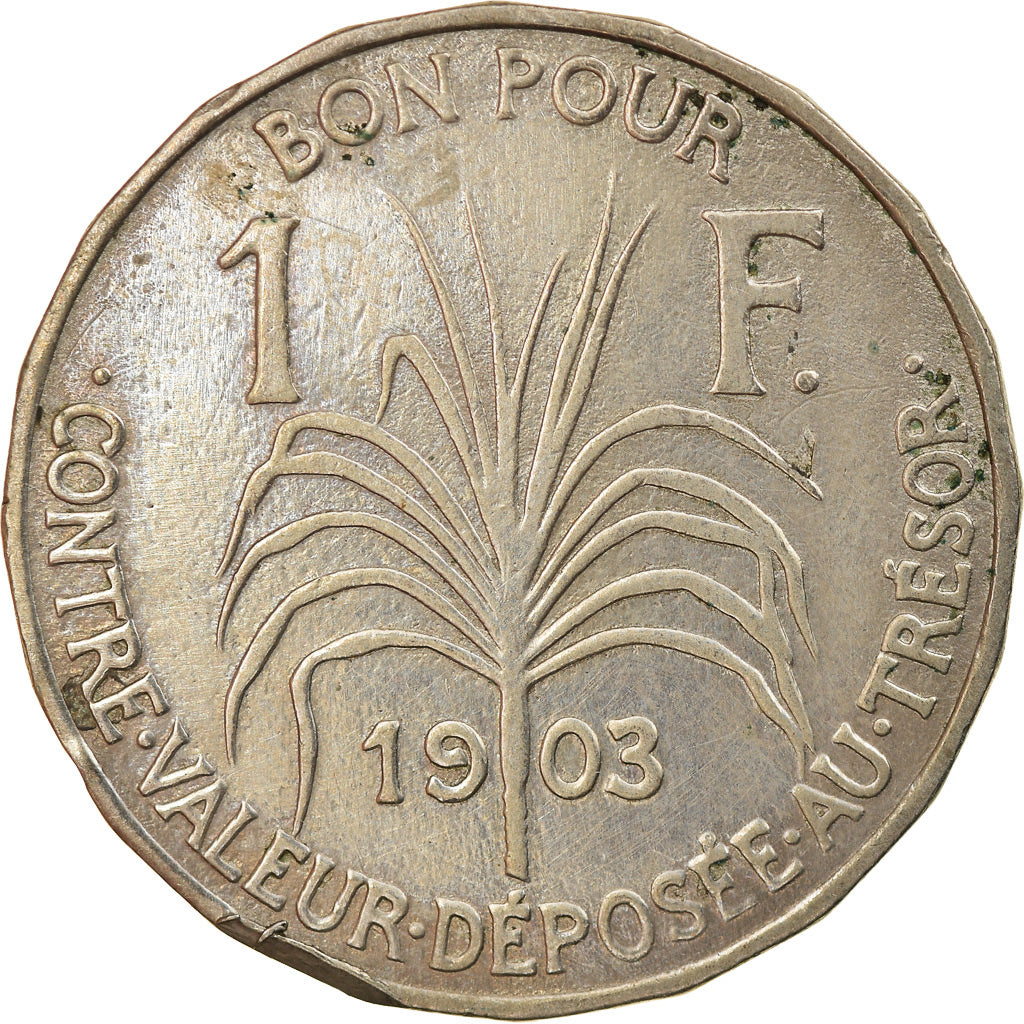 Coin, Guadeloupe, Franc, 1903, EF(40-45), Copper-nickel, KM:46, Lecompte:57