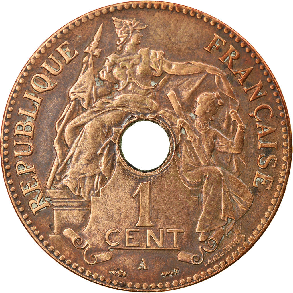 Coin, FRENCH INDO-CHINA, Cent, 1896, Paris, EF(40-45), Bronze, KM:8, Lecompte:50