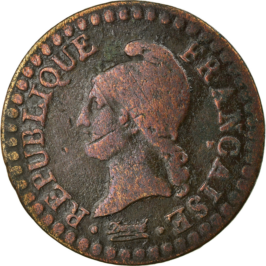 Coin, France, Dupré, Centime, AN 6, Paris, VF(20-25), Bronze, KM:646