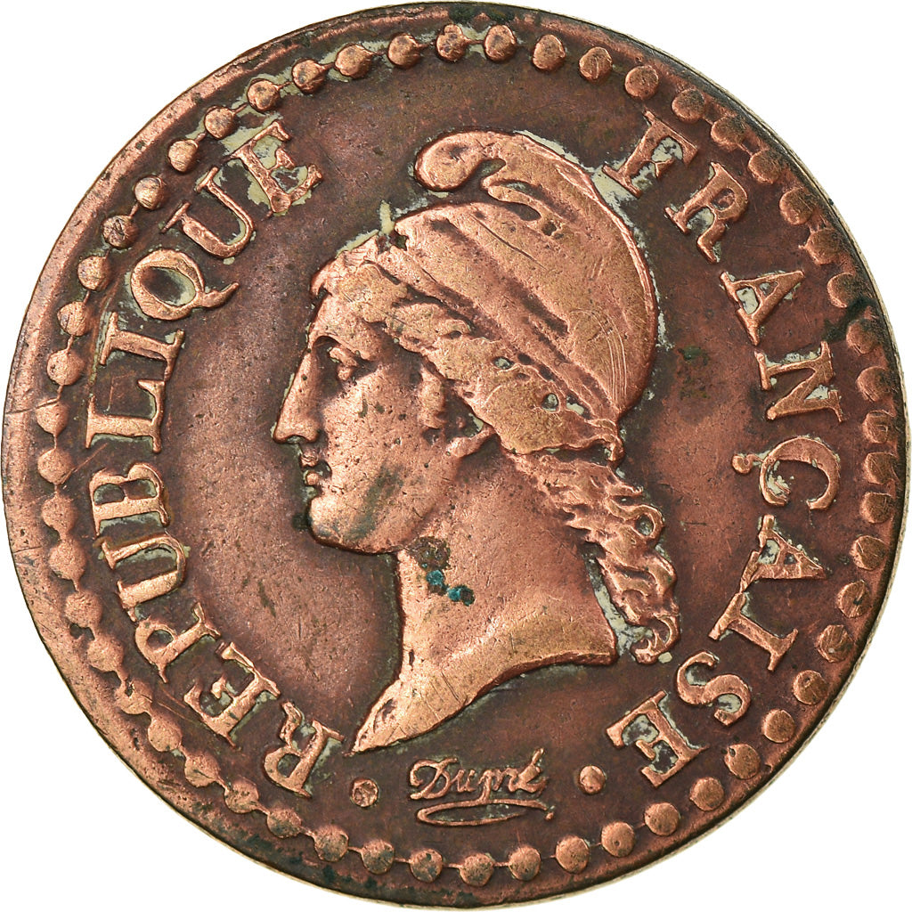 Moneta, Francia, Dupré, Centime, AN 7, Paris, MB+, Bronzo, KM:646, Gadoury:76
