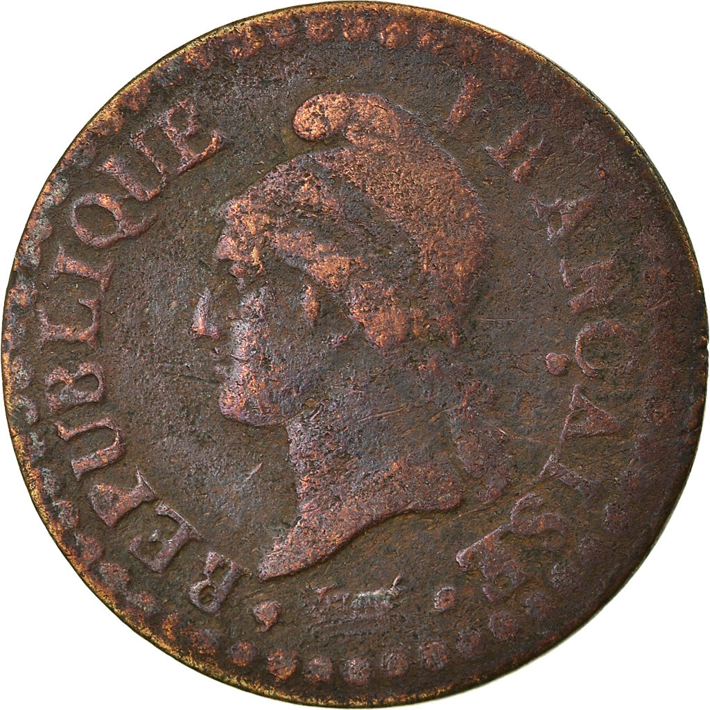Moneta, Francia, Dupré, Centime, AN 7, Paris, MB, Bronzo, KM:646, Gadoury:76