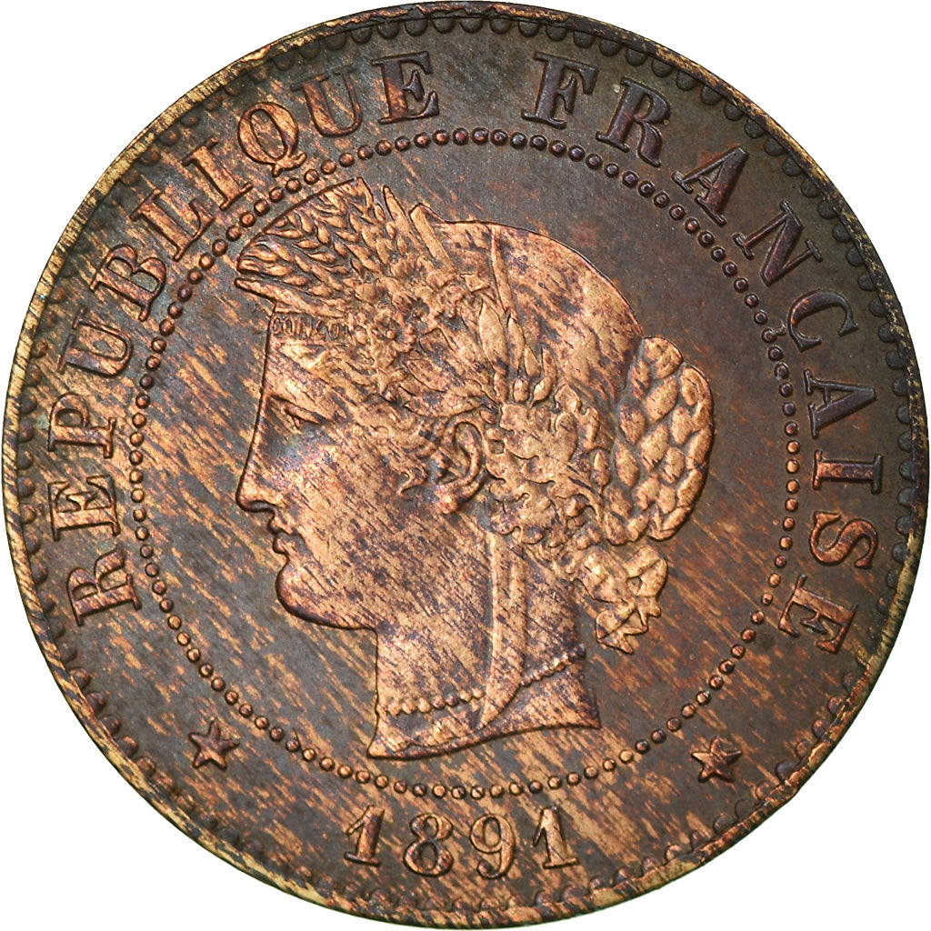 Coin, France, Cérès, Centime, 1891, Paris, AU(50-53), Bronze, KM:826.1