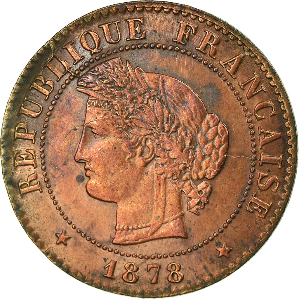 Monnaie, France, Cérès, Centime, 1878, Bordeaux, TTB, Bronze, Gadoury:88